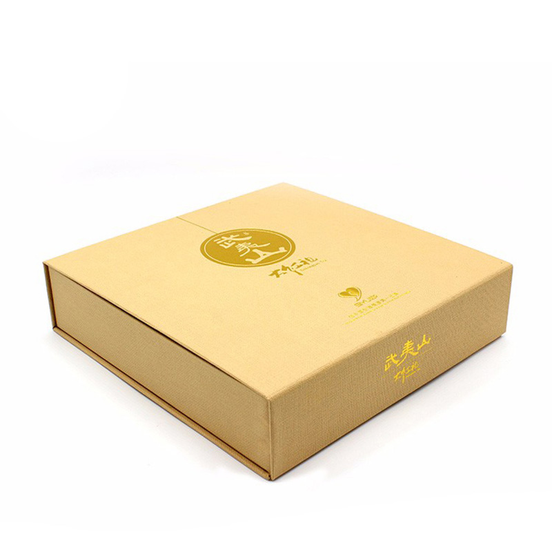 Custom Design Golden Fancy Paper Tea Gift Packaging Box